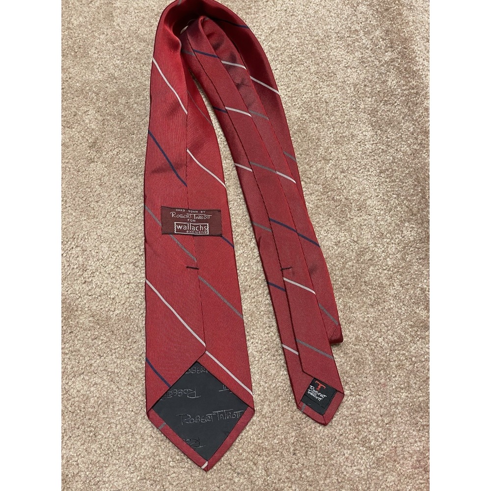 VTG ROBERT TALBOTT‎ for Wallachs Exclusive Red blue tie Silk USA Italy